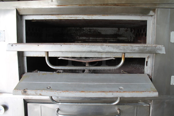 2 Bakers Pride Stainless Steel Commercial Propane Gas Powered Single Deck Pizza Ovens on Legs. Comes w/ Cooking Stones! 2 Times Your Bid! - Image 3 of 12
