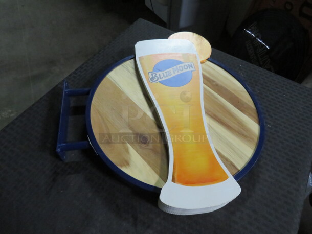 One Wooden Dual Sided BLUE MOON Pub Sign.