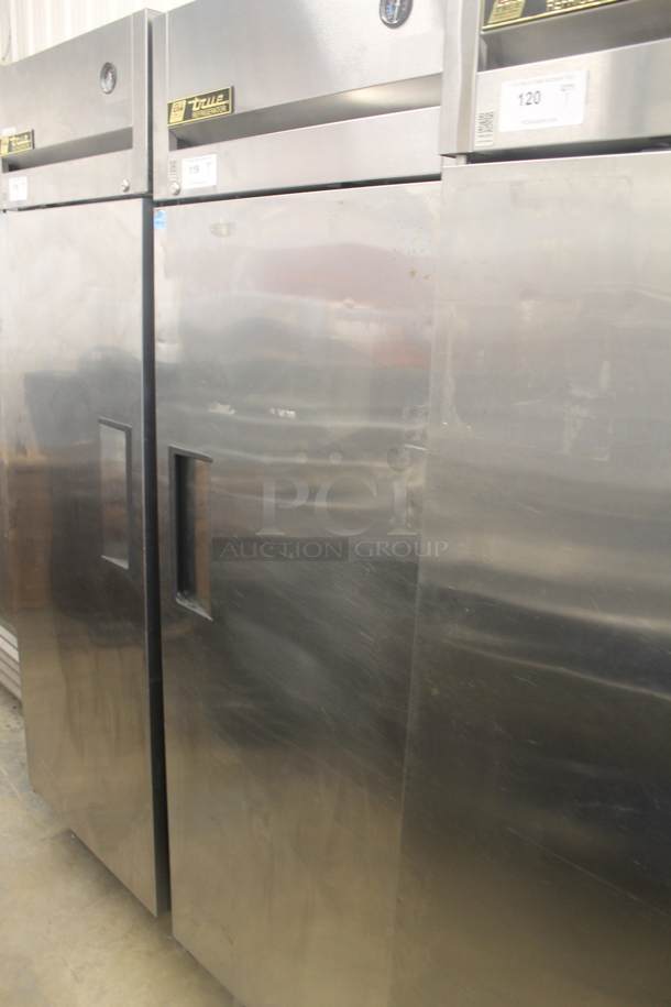 2014 True TG1R-1S ENERGY STAR Stainless Steel Commercial Single Door Reach In Cooler w/ Poly Coated Racks on Commercial Casters. 115 Volts, 1 Phase. Tested and Working! - Image 3 of 6