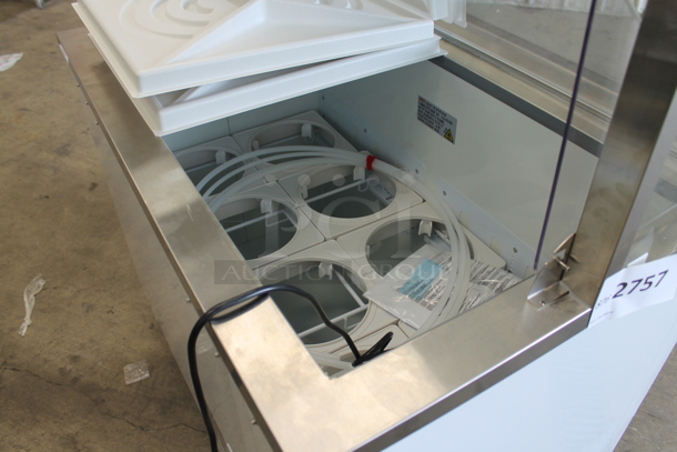 BRAND NEW SCRATCH AND DENT! 2023 Avantco 178CPW47HC Metal Commercial Floor Style Ice Cream Dipping Cabinet w/ Ice Cream Tub Collars. 115 Volts, 1 Phase. Tested and Working! - Image 3 of 9