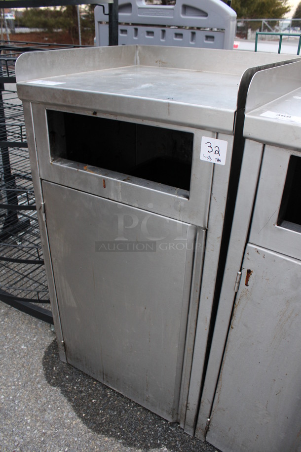 Stainless Steel Commercial Trash Can Shell w/ Trash Can and Door. 24x23x45.5 - Image 4 of 4