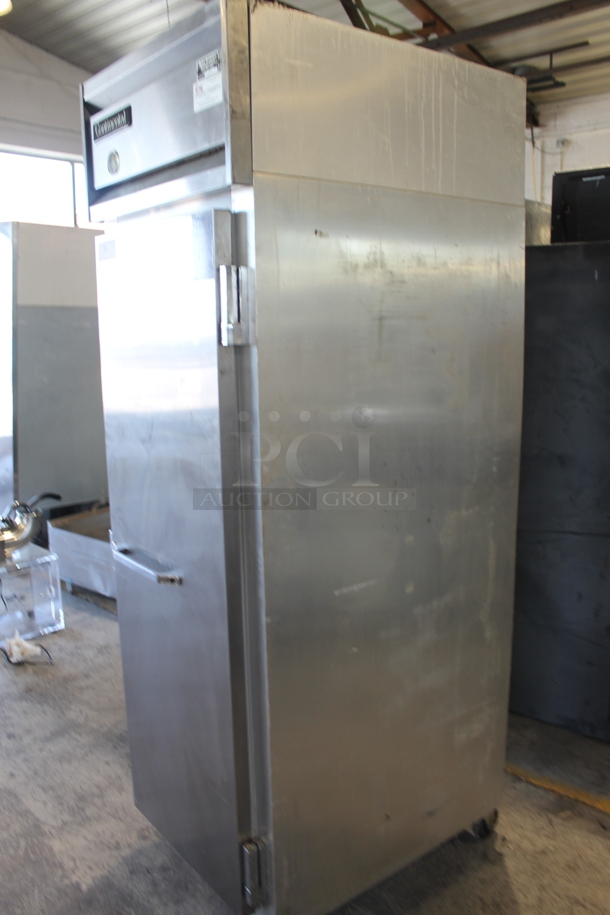 Continental 1R Stainless Steel Commercial Single Door Reach In Cooler w/ Poly Coated Racks on Commercial Casters. 115 Volts, 1 Phase. Tested and Powers On But Does Not Get Cold - Image 3 of 6