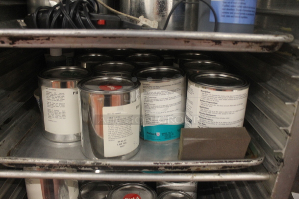 Metal Commercial Portable Enclosed Pan Rack w/ Contents Including Metal Baking Pans and Metal Tins on Commercial Casters. - Image 5 of 7