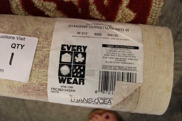 Trans Ocean 2144/24W Christmas Pattern Red and Tan Decorative Polyester, Acrylic Area Rug - Image 6 of 9