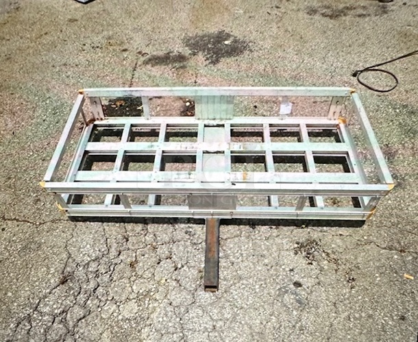 One Aluminum Tow Carrier. Cracked See Pics. 49X24X9.5 - Image 1 of 2