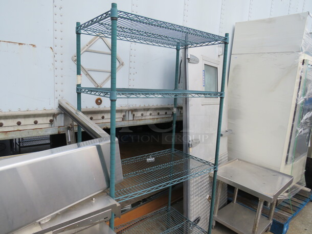 One Green Metro Shelf With 4 Shelves. 36X21X74.5 - Image 1 of 1