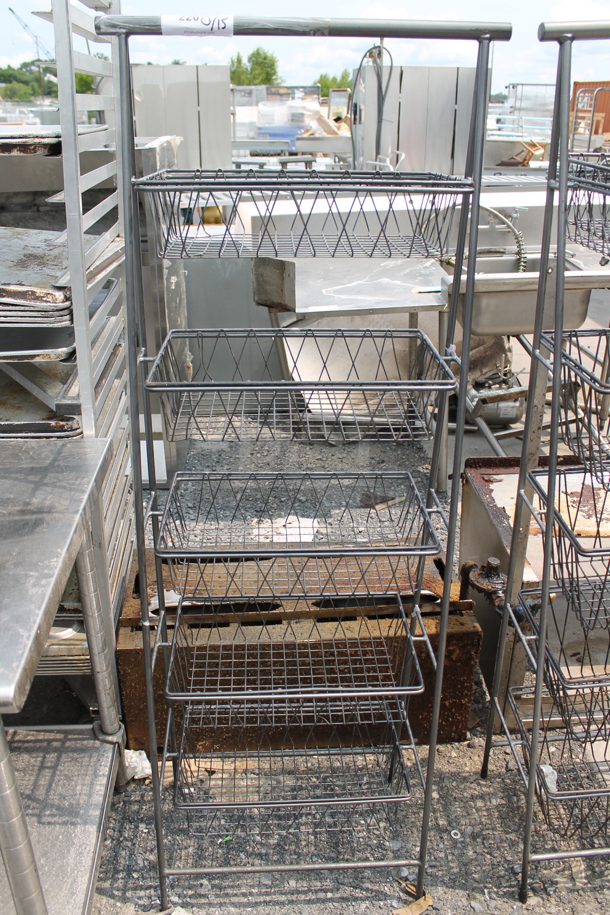 2 Metal Floor Style 5 Tier Basket Racks. 2 Times Your Bid! - Image 2 of 4