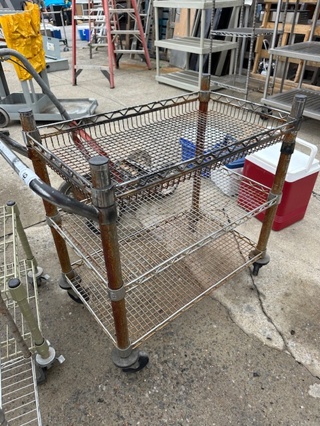 One Metro Shelf Cart With 3 Shelves On Casters. 30X18X32