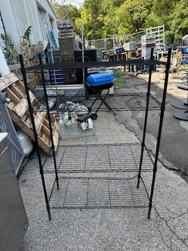 One Black Metro Shelf With 4 Shelves. 36X16X54 - Image 1 of 1