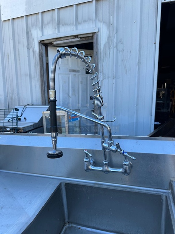 One Regency 1 Compartment Sink With Faucet And Hose Sprayer And Left Drain Board. 49X9X46 - Image 2 of 2