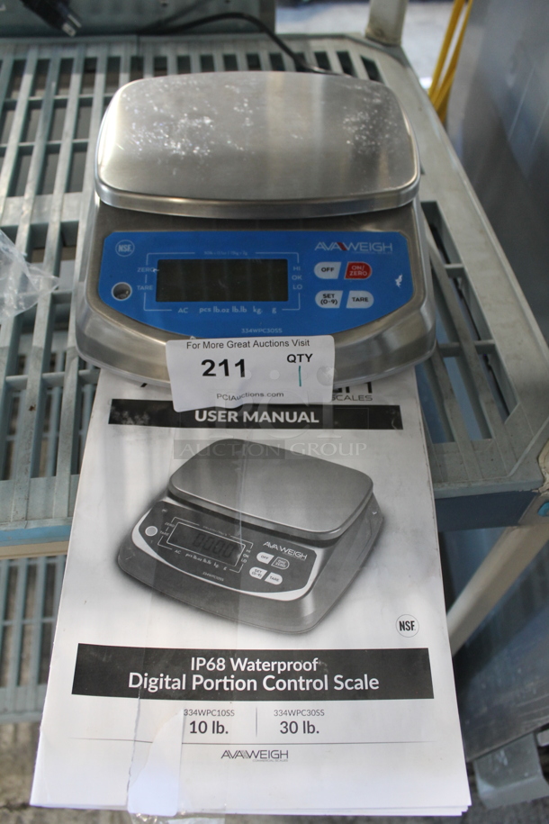 BRAND NEW SCRATCH AND DENT! AvaWeigh 334WPC30SS Stainless Steel Countertop Food Portioning Scale. Tested and Working! - Image 2 of 6