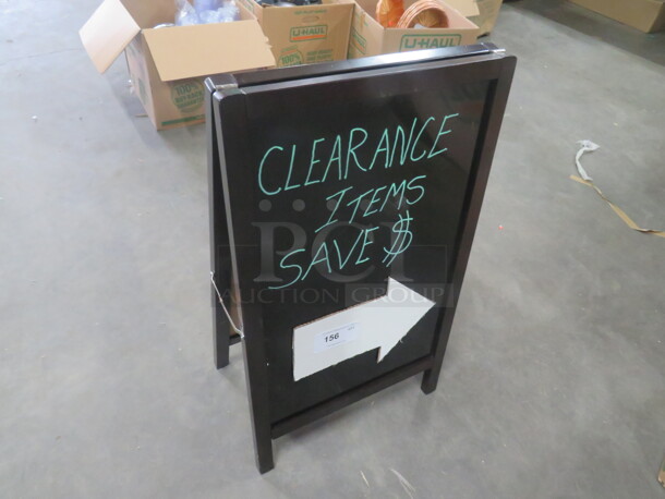 One Wooden Framed Chalkboard SideWalk Sign. 33.5X20 - Image 1 of 2