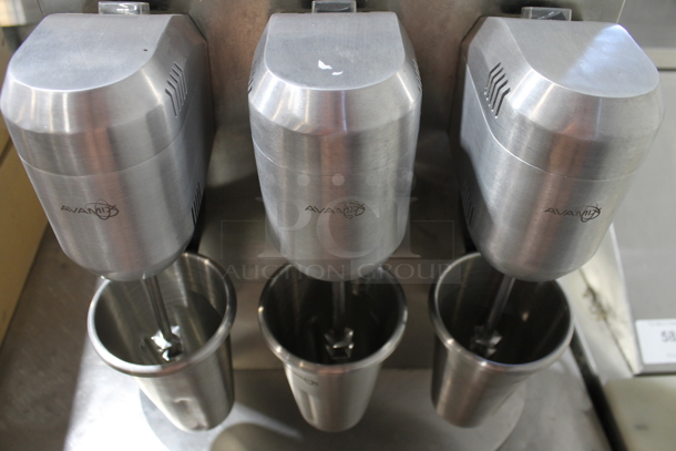 AvaMix DM-B-30C Stainless Steel Commercial Countertop 3 Head Drink Mixer. 120 Volts, 1 Phase. Tested and Working! - Image 2 of 5