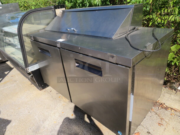 One WORKING Hoshizaki 2 Door Refrigerated Prep Table On Casters. Model# CRMR60-12. 115 Volt. 60X30X45 - Image 2 of 2