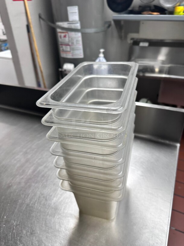 Clean! Cambro  Camwear 1/8 Size Clear Polycarbonate Food Pan - 6 inch Deep NSF  - Image 1 of 3