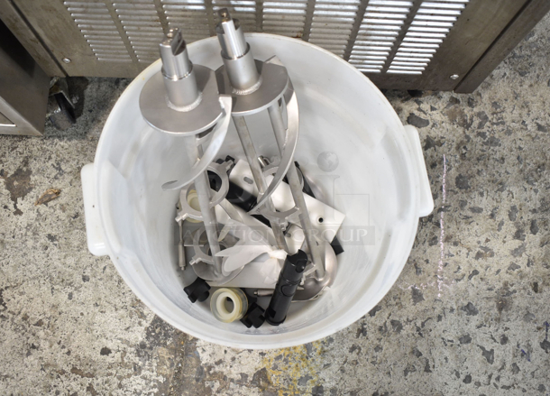 2016 Electro Freeze SLX500-232 Stainless Steel Commercial Floor Style 2 Flavor w/ Twist Soft Serve Ice Cream Machine on Commercial Casters. 208-230 Volts, 3 Phase.  - Image 5 of 11