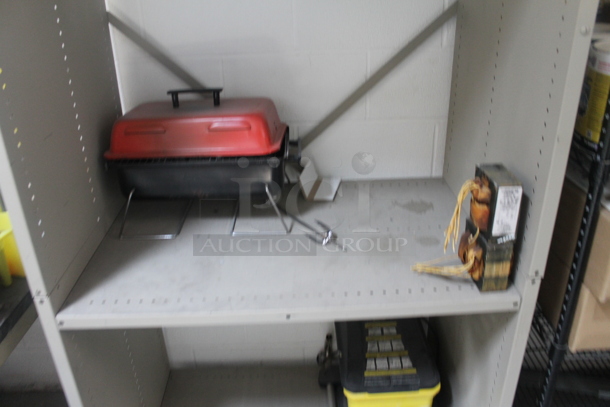 Gray Metal 3 Tier Shelving Unit w/ Contents Including Buckets. BUYER MUST REMOVE. - Image 3 of 4