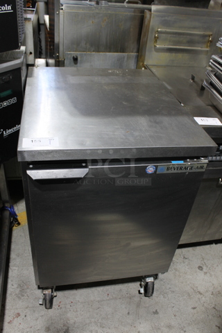 Beverage Air WTF24AHC Stainless Steel Commercial Single Door Undercounter Cooler on Commercial Casters. 115 Volts, 1 Phase. Tested and Working!