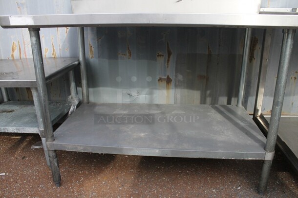 Stainless Steel Table w/ Metal Under Shelf and Back Splash. - Image 3 of 4