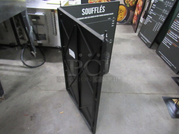One Heavy Duty Black Metal Dual Hinged Menu Board. 49X36 - Image 2 of 3