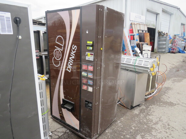 One Dixie Narco Vending Machine. Model# DNOB501T/S11-8. 115 Volt. 37X30X74 - Image 1 of 1