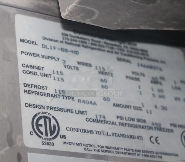 FANTASTIC! Continental Model DL1f-SS-HD Commercial Stainless Steel Half Door Reach In Freezer. 26x34x84. 115V/60Hz. Tested And Working! - Image 4 of 8