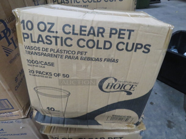One Case Of 10oz Plastic Cups. 