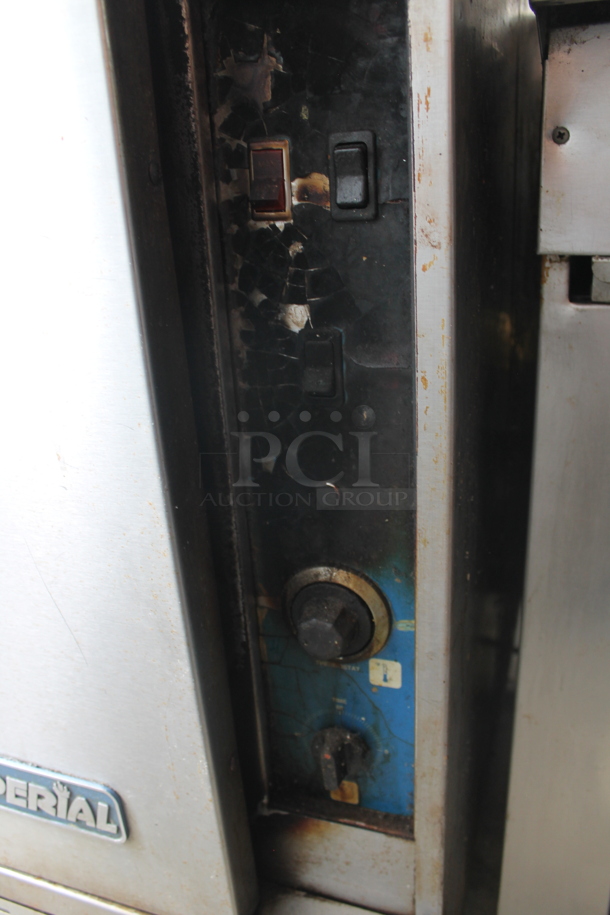 2 Imperial Stainless Steel Commercial Natural Gas Powered Full Size Convection Ovens w/ View Through Door, Solid Door and Metal Racks. Picture of Oven Before Removal Included In Listing. 2 Times Your Bid! - Image 10 of 12