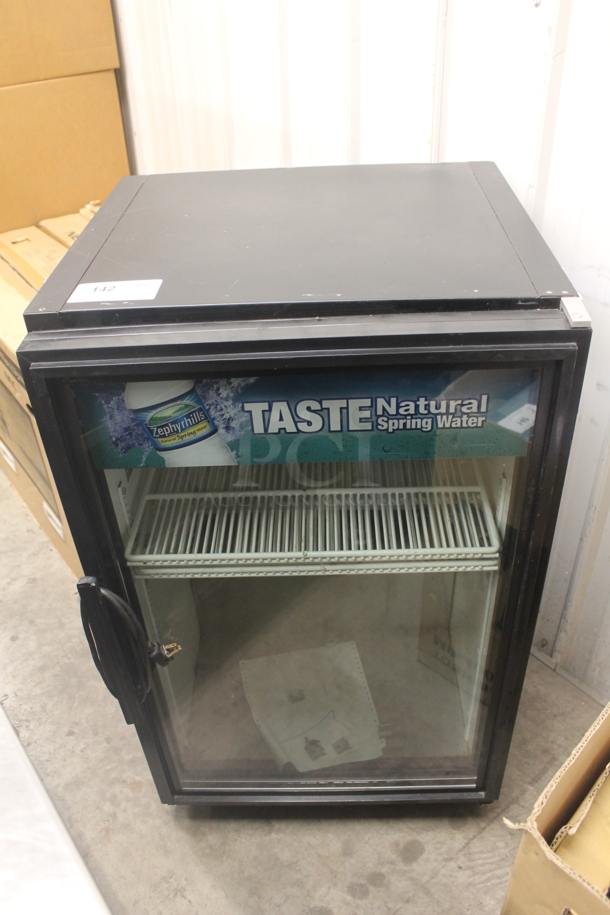 True Commercial Black Undercounter Cooler With Glass Door And Polycoated Shelves. Tested and Working!