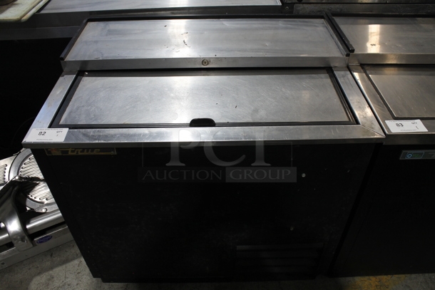 2016 True TD-36-12 Stainless Steel Commercial Back Bar Bottle Cooler w/ Sliding Lid. 115 Volts, 1 Phase. Tested and Powers On But Does Not Get Cold