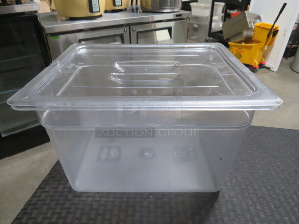 1/2 Size 8 Inch Deep Food Storage Container With Lid. 2XBID.