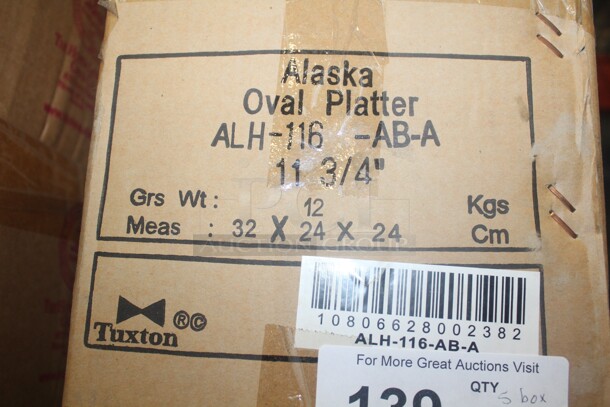 NEW IN BOX! 5 Boxes (12 Count Each) Tuxton Alaska 11.75" Oval Platters. 60X Your Bid!  - Image 2 of 2