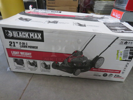 One Black Max 21 Inch 2 N 1 Lawn Mower.