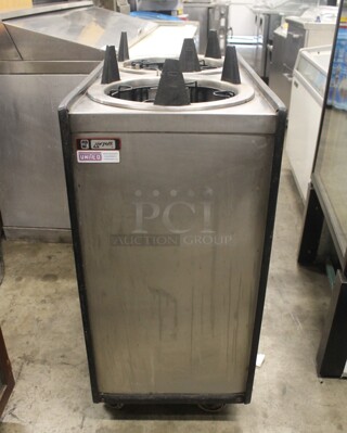 APW Wyott Stainless Steel Commercial 2 Well Plate Return on Commercial Casters. 