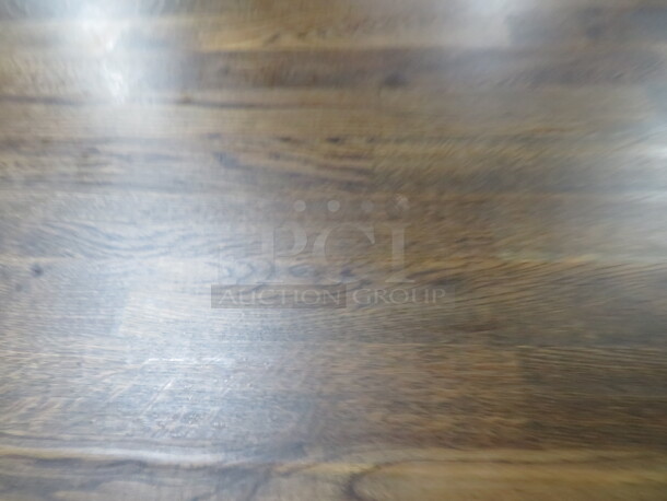 One Rectangular Solid Wooden Table Top On A Pedestal Base. 48X30X29 - Image 2 of 2