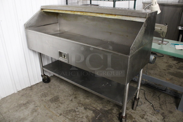 Stainless Steel Commercial Electric Powered Steam Table w/ Under Shelf on Commercial Casters. 60.5x24x48