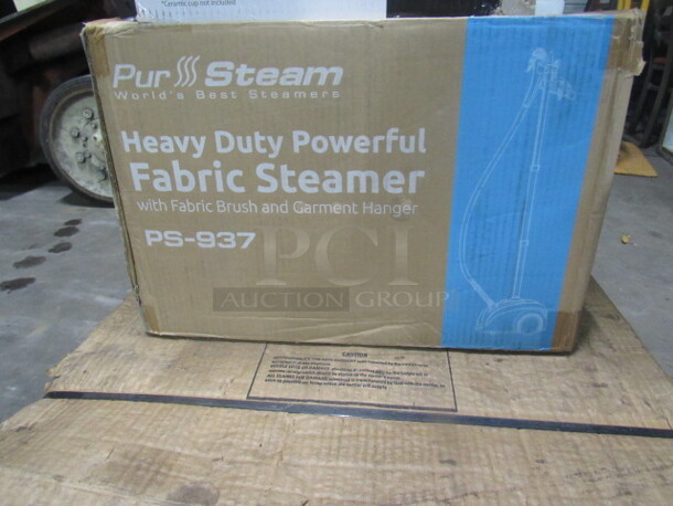One Pure Steam Heavy Duty Powerful Fabric Steamer, With Fabric Brush And Garment Hanger. #PS-937 - Image 2 of 2