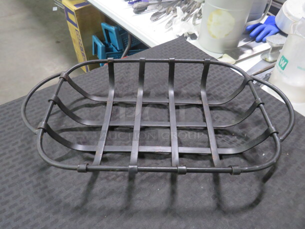 One Multi Use Black Metal Basket. Bread/Serving. - Image 2 of 3