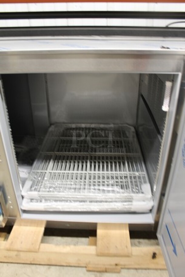 BRAND NEW SCRATCH AND DENT! Beverage Air UCR93AHC Stainless Steel Commercial 3 Door Undercounter Cooler. 115 Volts, 1 Phase. Tested and Working! - Image 3 of 10