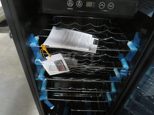 One NEW Glass Door Insignia 29 Bottle Wine Cooler. 115 Volt. Model# NS-WC29SS9. Small Ding On Top. See PIC. 19X17X33 WORKS GREAT! - Image 2 of 3