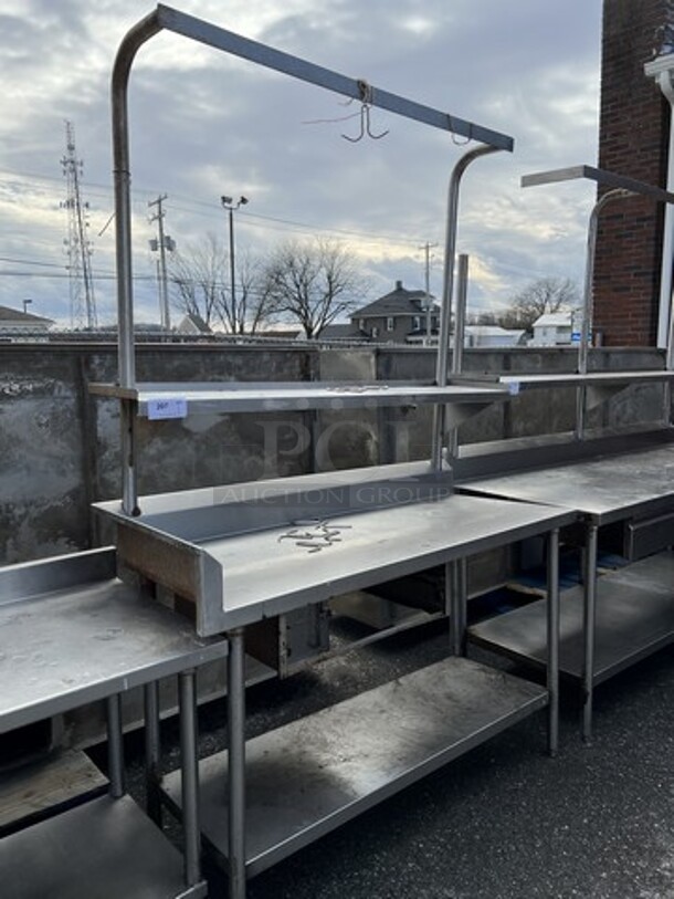 5' Stainless Steel Commercial Table w/  Pot Rack, Over Shelf and Under Shelf. 60x24x89 - Image 2 of 6