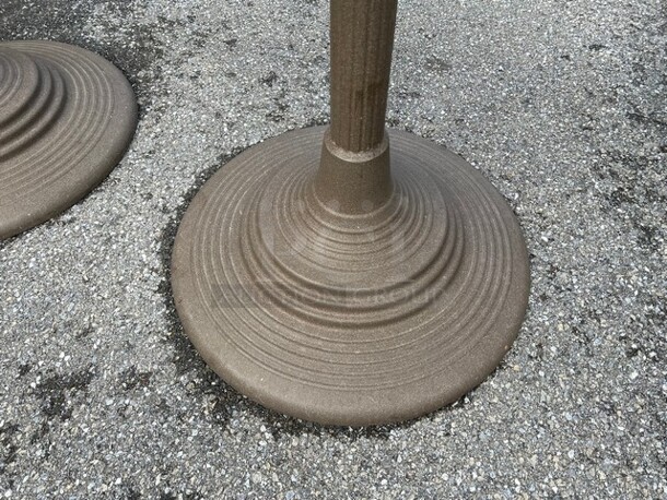 Brown Bar Height Round Outdoor Patio Table. Stock Picture - Cosmetic Condition May Vary. 36x36x43 - Image 4 of 5