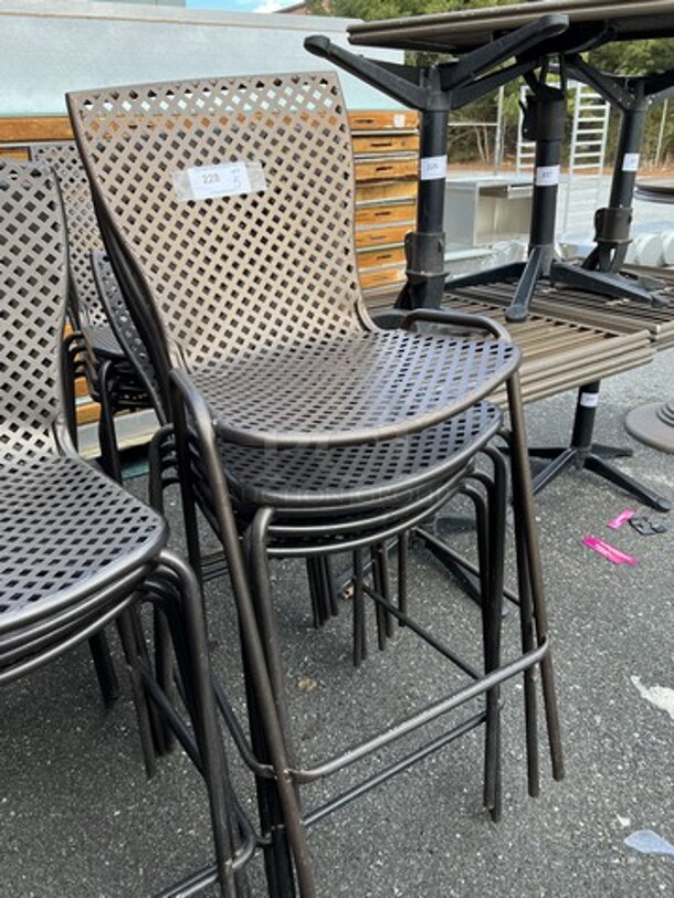 5 Brown Metal Mesh Outdoor Bar Height Chairs. Stock Picture - Cosmetic Condition May Vary. 19x19x48. 5 Times Your Bid! - Image 2 of 4