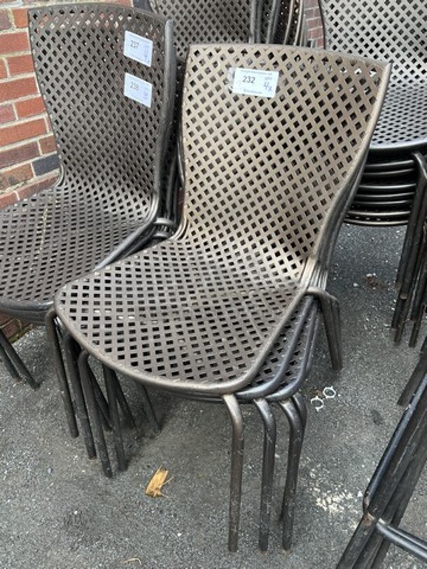 3 Brown Metal Mesh Outdoor Dining Height Chairs. Stock Picture - Cosmetic Condition May Vary. 19x23x36. 3 Times Your Bid! - Image 2 of 4