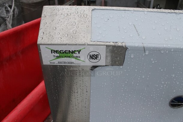 BRAND NEW SCRATCH AND DENT! Regency 600TBV3096L 30" x 96" 16 Gauge Stainless Steel Beverage Table with Left Sink - Image 8 of 8