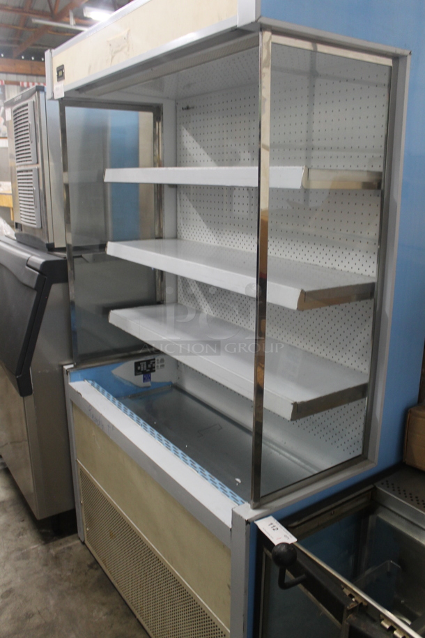 BRAND NEW SCRATCH AND DENT! CustomCool GC48SC Metal Commercial Floor Style Open Grab N Go Merchandiser w/ Metal Shelves. 115 Volts, 1 Phase. Tested and Powers On But Does Not Get Cold
 - Image 3 of 7