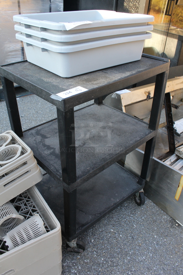Black Poly 3 Tier Cart on Commercial Casters. - Image 2 of 3