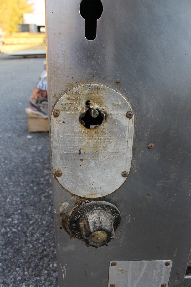 Bakers Pride Stainless Steel Commercial Natural Gas Powered Single Deck Pizza Oven.  - Image 4 of 6