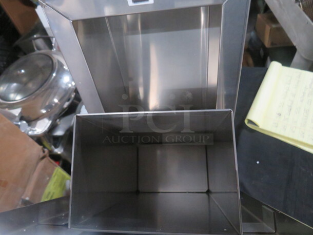 One NEW Bobrick Stainless Steel Trash Receptacle. #B-3513. 8X5X14 - Image 2 of 2