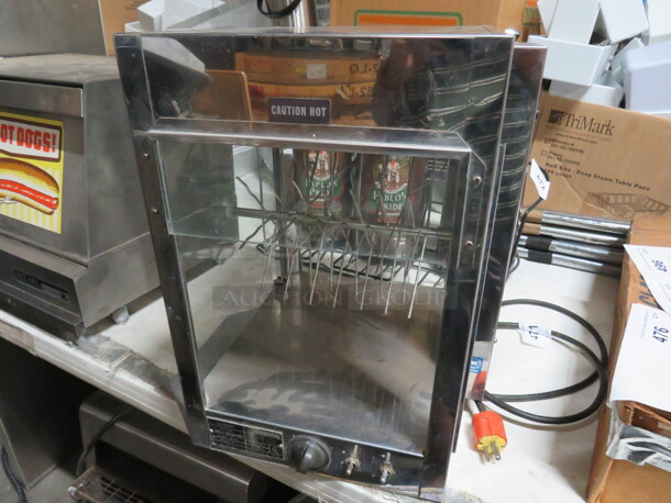 One Heated Food Display Cabinet. Missing A Glass. 